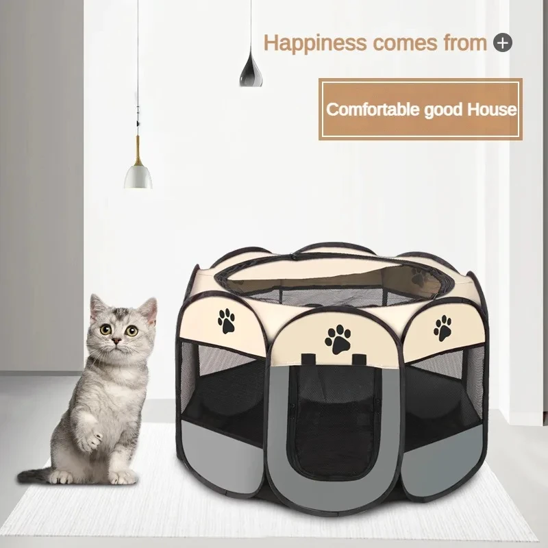 Tenda Dobrável para Pets de Pano Oxford Octogonal para Gatos e Cães Pequenos - Imagem 2
