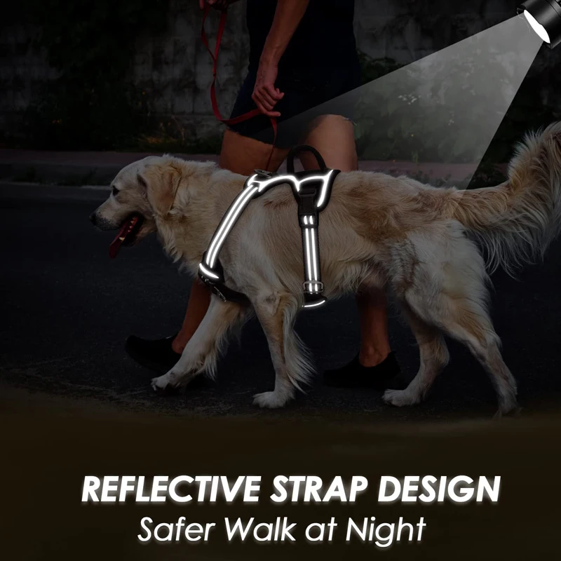 Coleira Peitoral Benepaw para Cães com 2 Clipes e Faixa Refletiva - Imagem 4