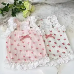 colete camisola floral para cães e gatos