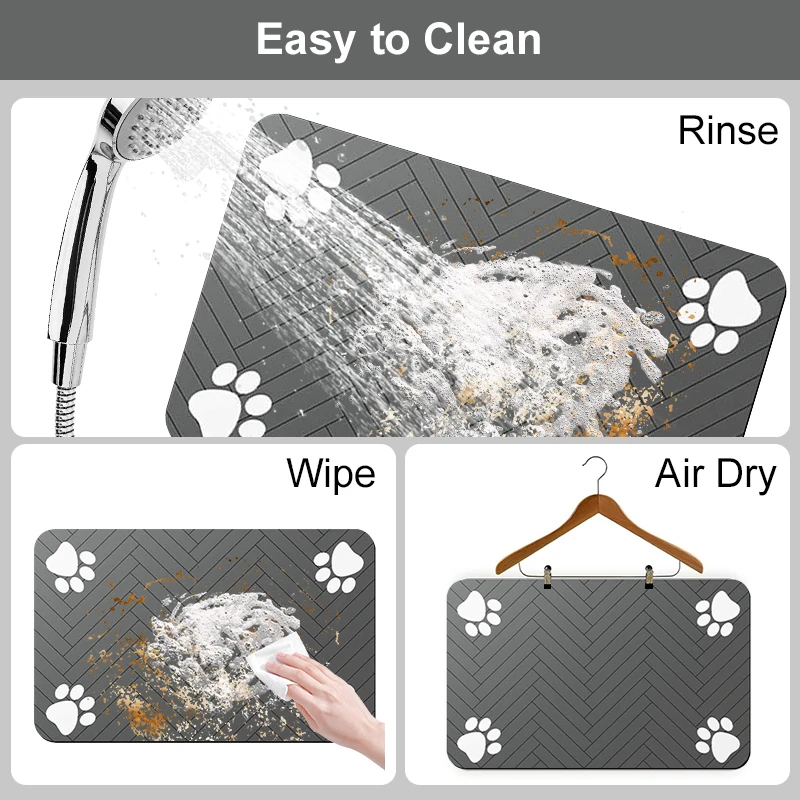 Tapete Absorvente para Comedouro e Bebedouro de Cães e Gatos, Base Antiderrapante - Imagem 5