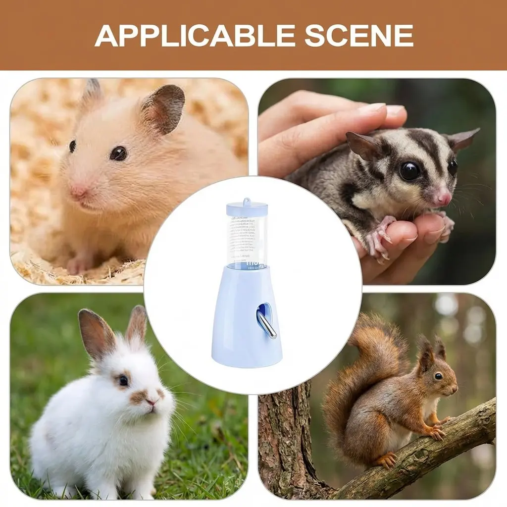 Garrafa de Água para Hamster de 80-425ml com Suporte Desmontável - Imagem 5