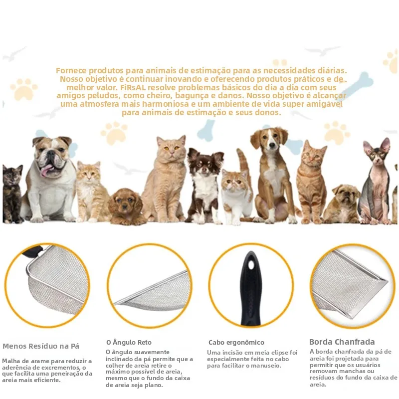Pá de Lixo para Gatos e Cães de Aço Inoxidável Ergonômica - Imagem 3
