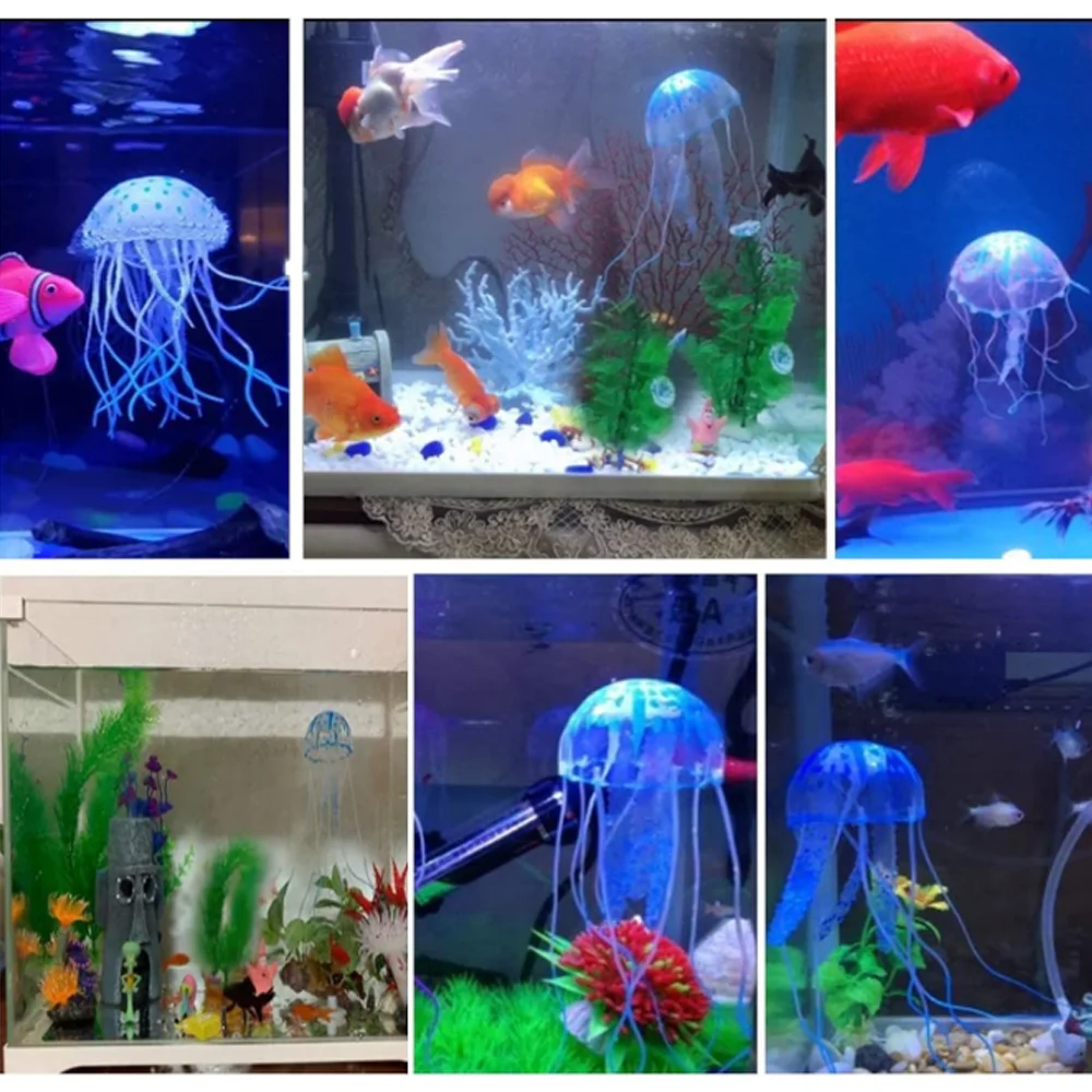 Decoração de Aquário com Água-Viva de Silicone que Brilha, 3 Peças - Image 3