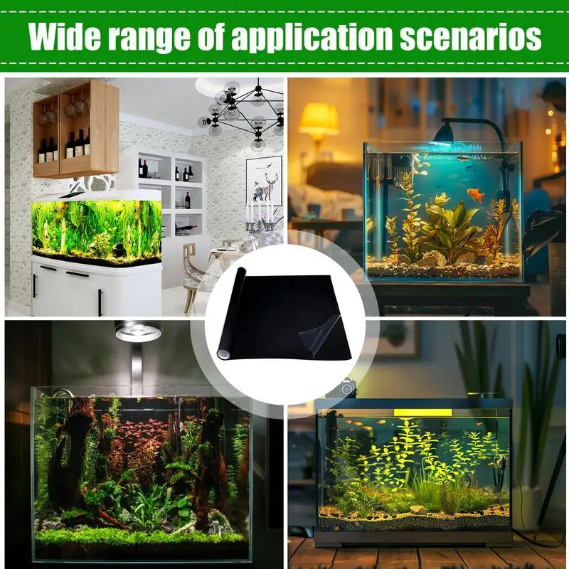 Fundo de Aquário Estático Preto Adesivo para Tanques de Peixes - Imagem 6