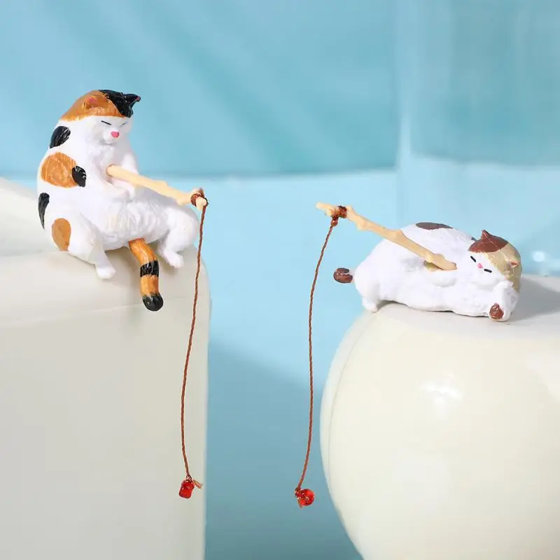 Decoração para Aquário Gato Pescador em PVC com Design Criativo - Image 3
