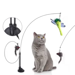 brinquedo varinha para gatos com pena