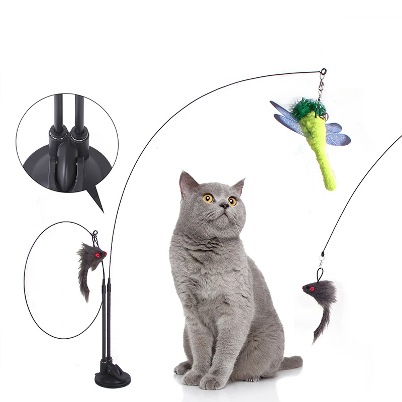 brinquedo varinha para gatos com pena