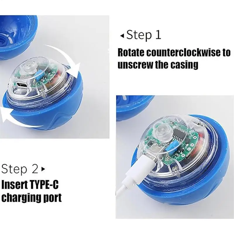 Bola de Rolamento para Cães Recarregável USB com LED Visível no Escuro - Imagem 4