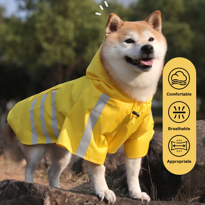 Capa de Chuva para Cães Pequenos Refletiva com Capuz - Imagem 4