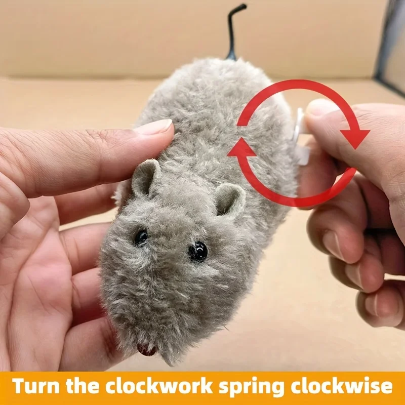 Brinquedo de Rato de Pelúcia para Gatos e Cães com Mecanismo de Corda - Imagem 4