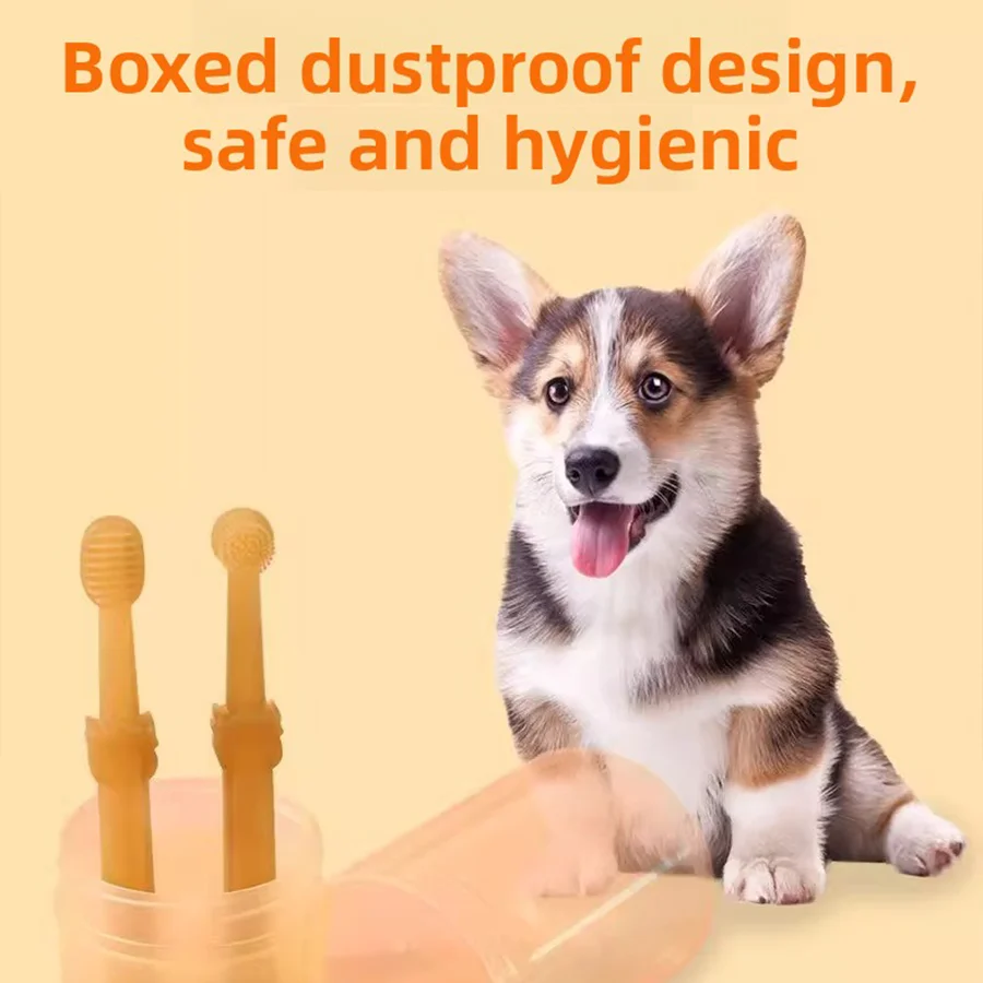 Escova de Dentes para Cães e Gatos de Silicone Macio 2 Peças - Imagem 2