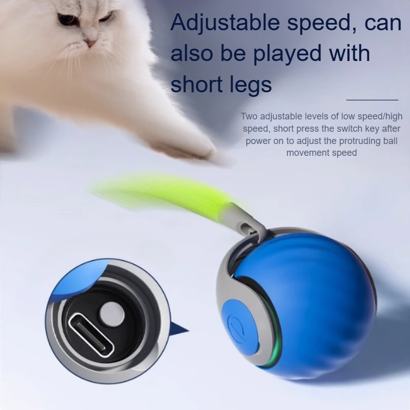 Bola Interativa para Gatos Recarregável USB com Cauda Falsa - Imagem 4