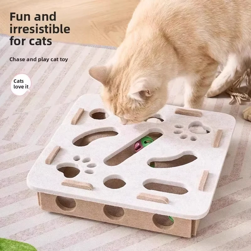 Brinquedo Quebra-Cabeça para Gatos de Feltro com Bola - Montagem Fácil - Imagem 2