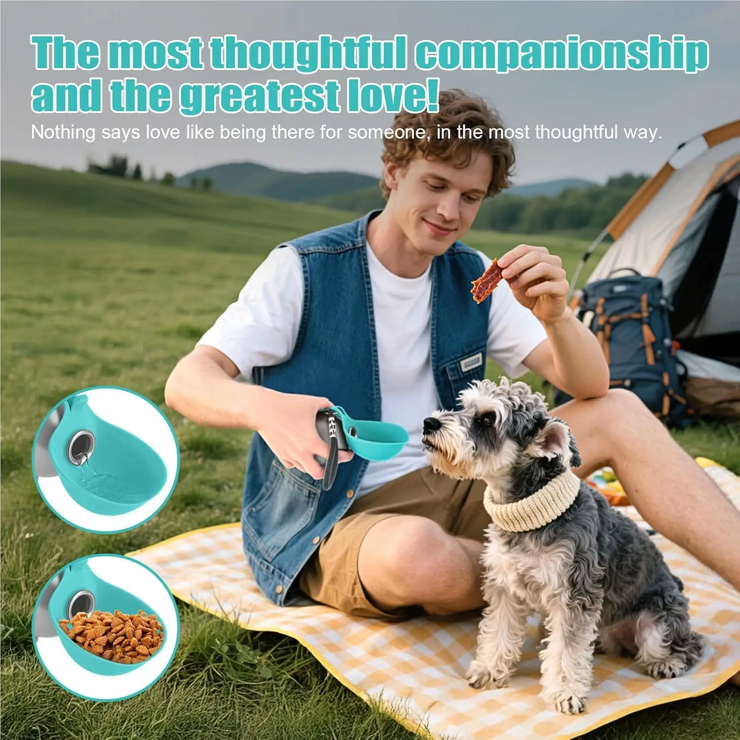 Garrafa de Água para Cães e Gatos de Aço Inoxidável 285ml com Tigela de Silicone - Imagem 4