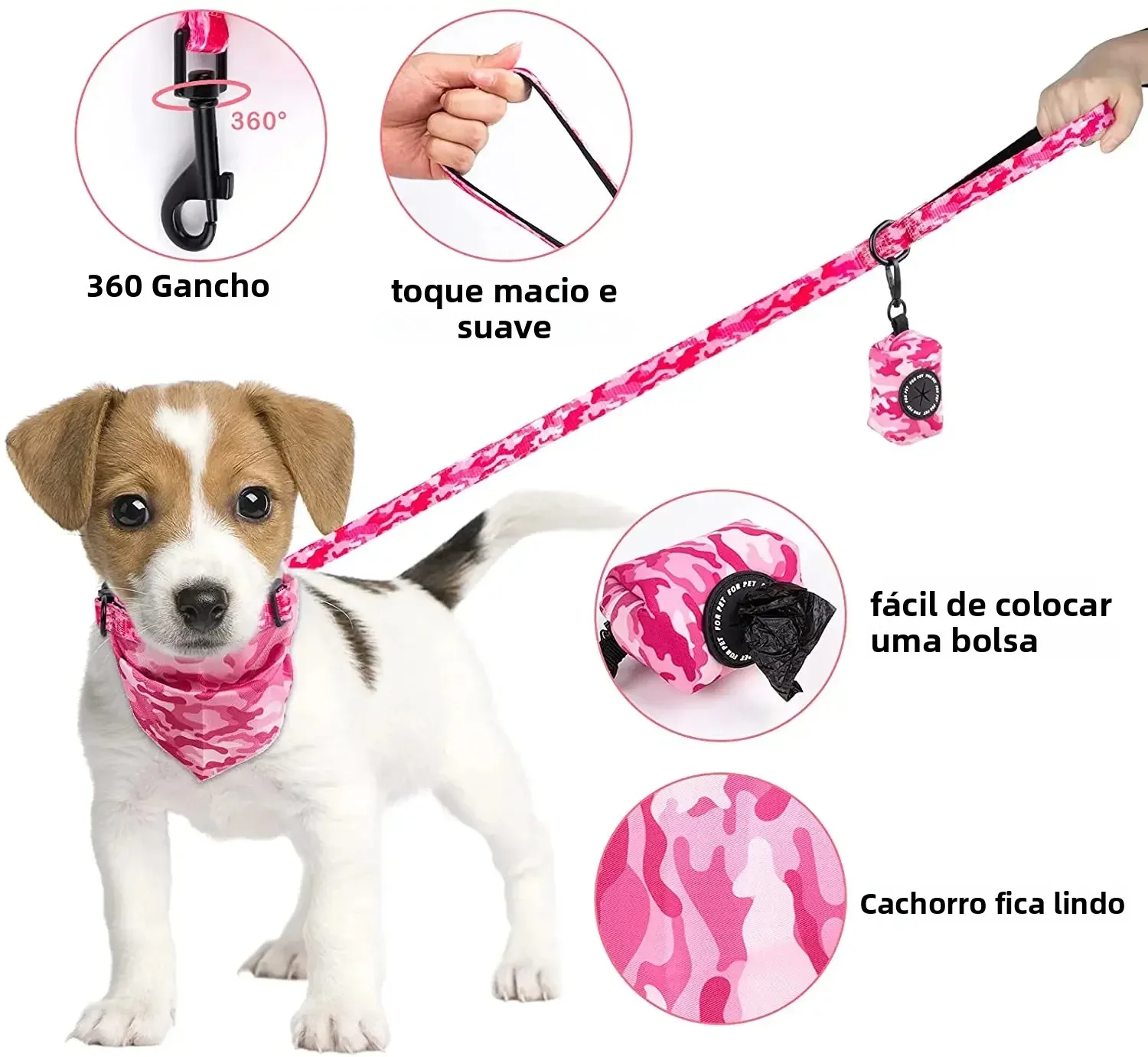 Arnês para Cães Grande com Coleira, Lenço e Porta-Sacos - Imagem 2