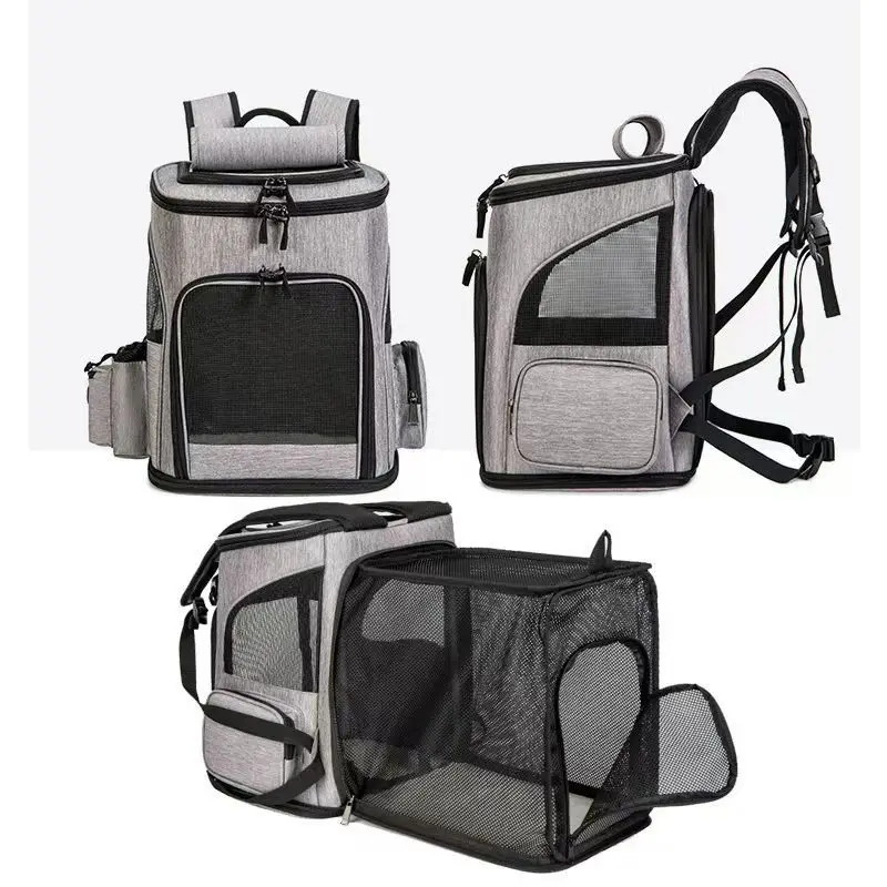 Mochila Transportadora para Cães e Gatos Expansível e Dobrável - Imagem 2