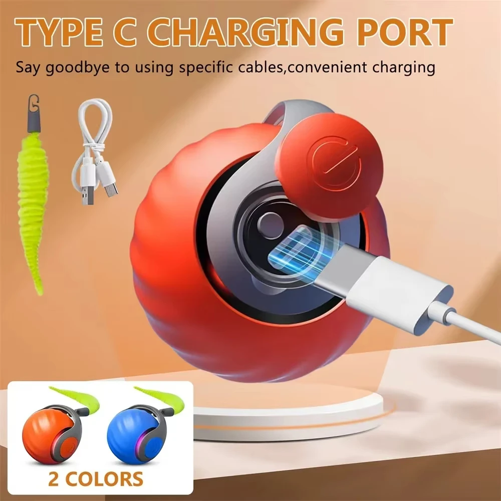 Brinquedo para Gatos Bola Rolante Automática Recarregável USB - Imagem 3