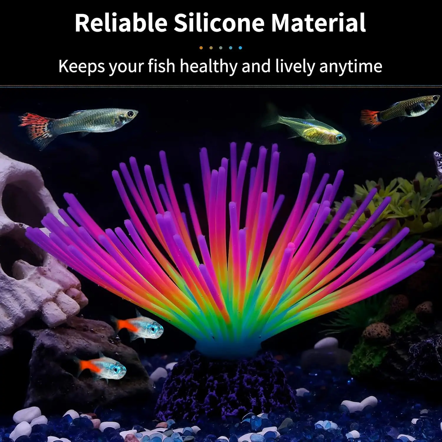 Ornamento Urchin Marinho Silicone para Aquário com Efeito Brilhante - Imagem 5
