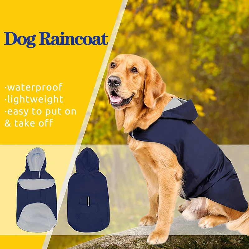 Capa de Chuva para Cães Refletiva com Capuz Ajustável - Imagem 4