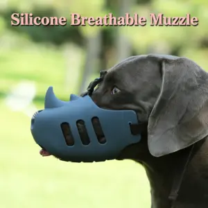 focinheira de silicone ajustável para cães