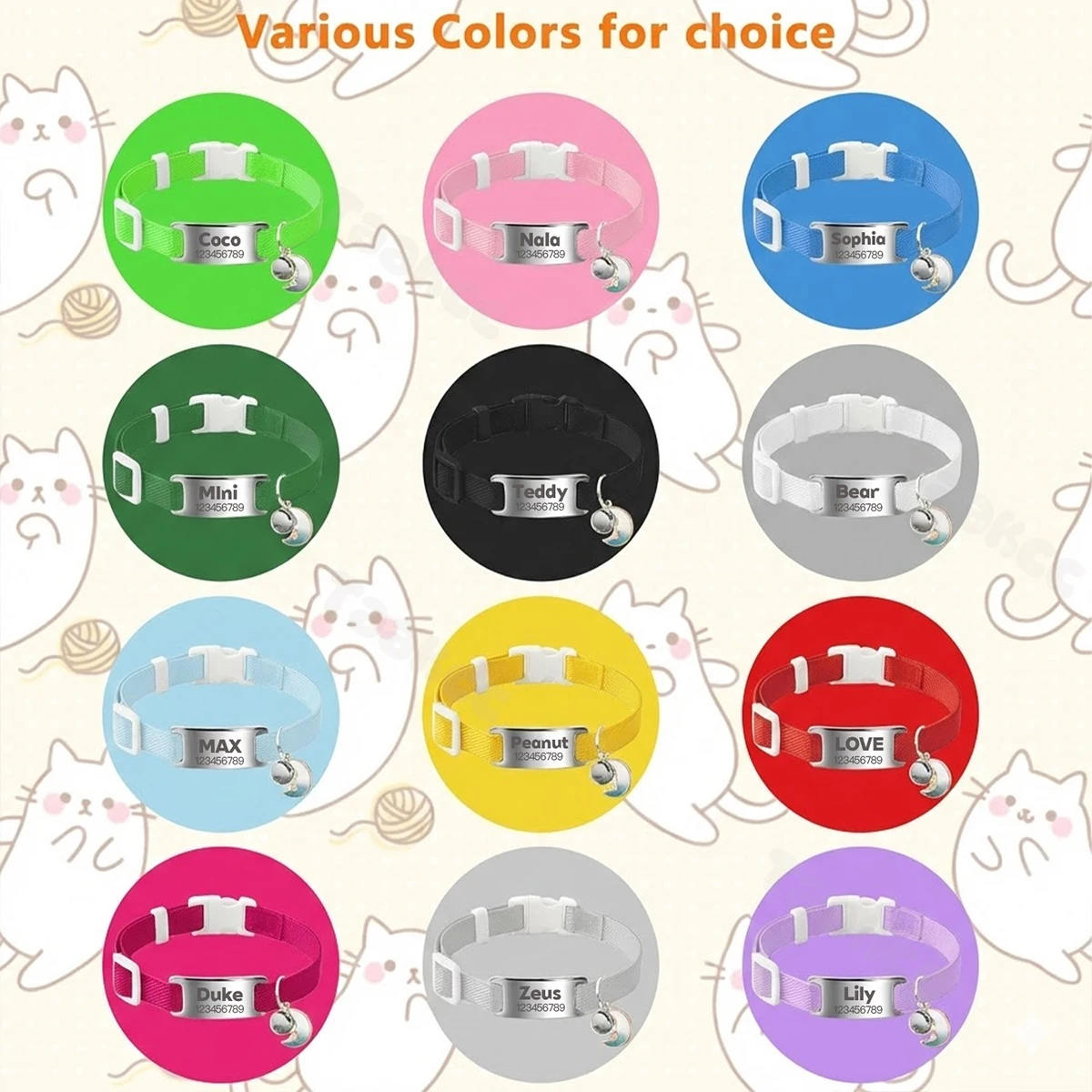 Coleira Elástica para Gatos Personalizada com Gravação Gratuita - Imagem 6