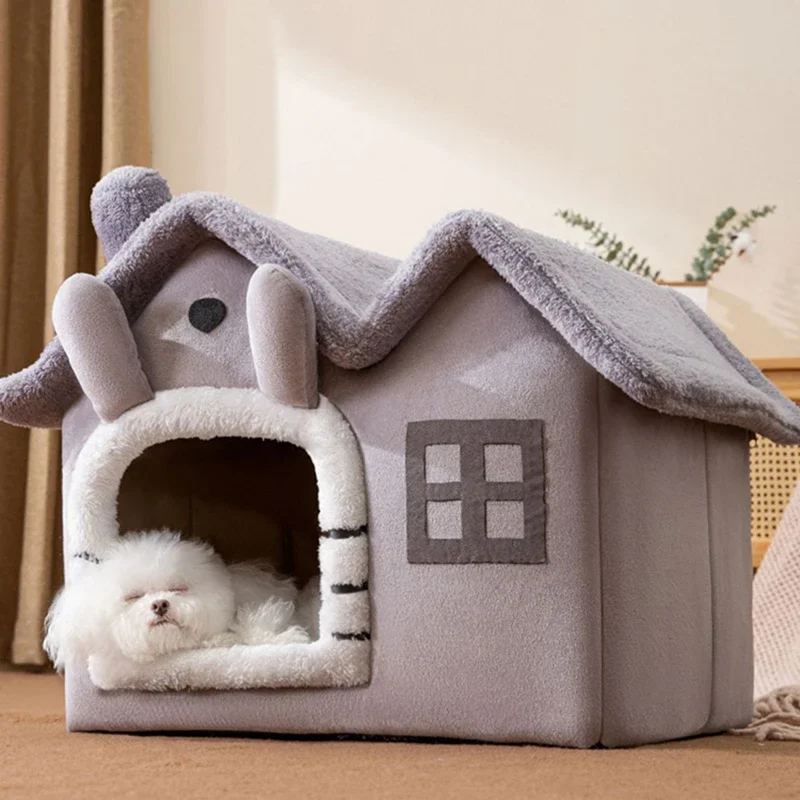 Cama Toca para Gatos e Cães Pequenos Dobrável Madeira - Image 2