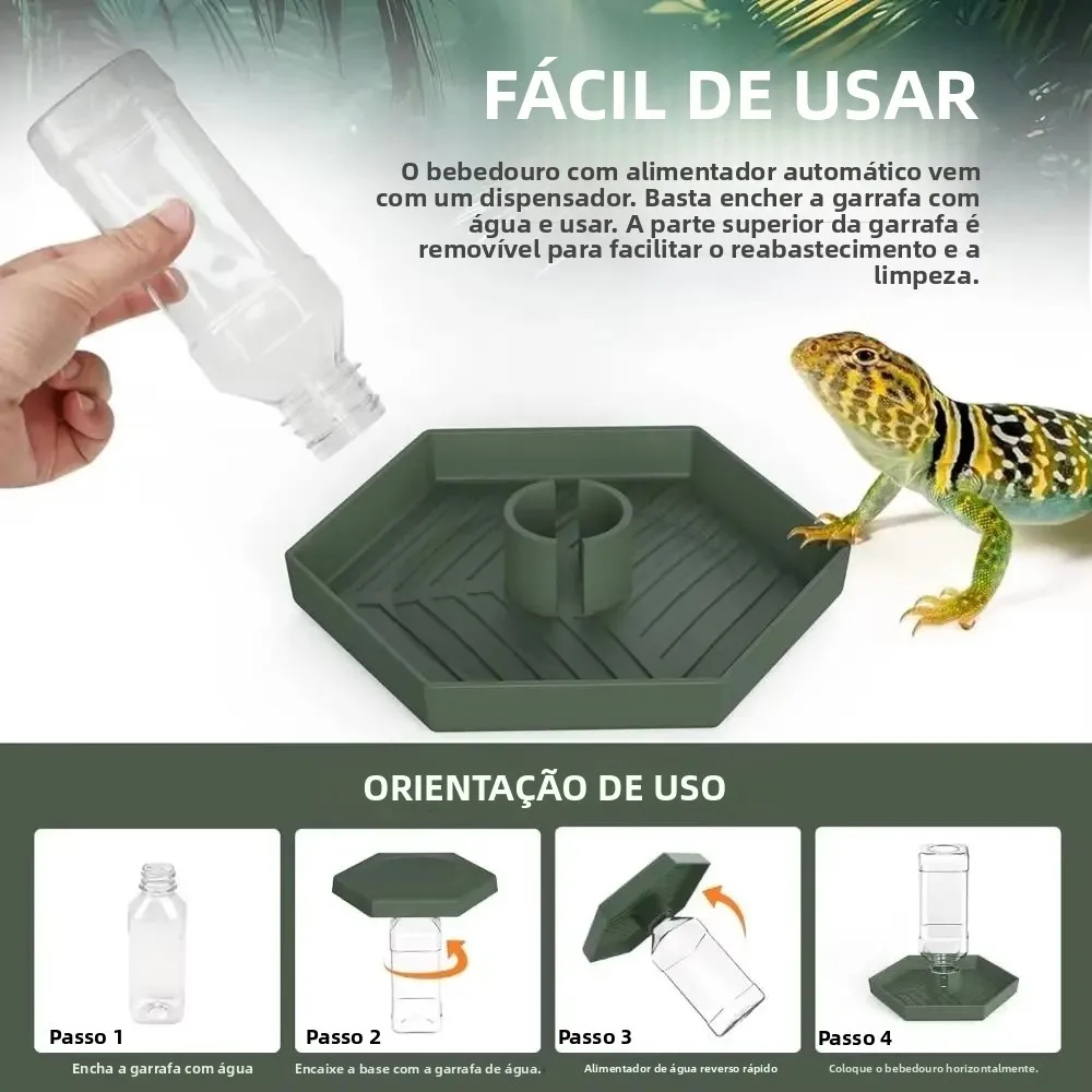 Tigela de Água para Répteis de Plástico com Base Estável - Imagem 5