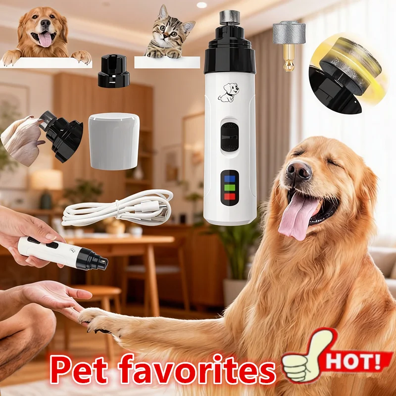 Aparador Elétrico de Unhas para Cães e Gatos com Recarga USB - Imagem 3