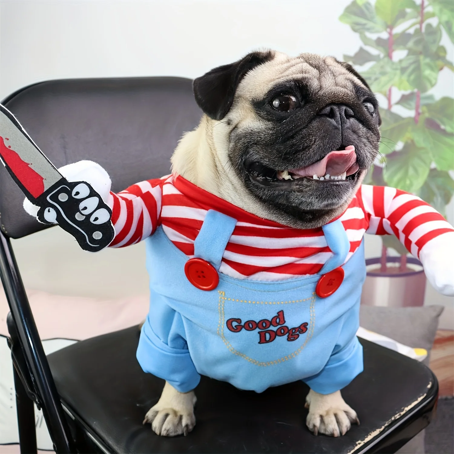 Roupa de Cosplay para Cães de Poliéster com Faca de Brinquedo - Image 3