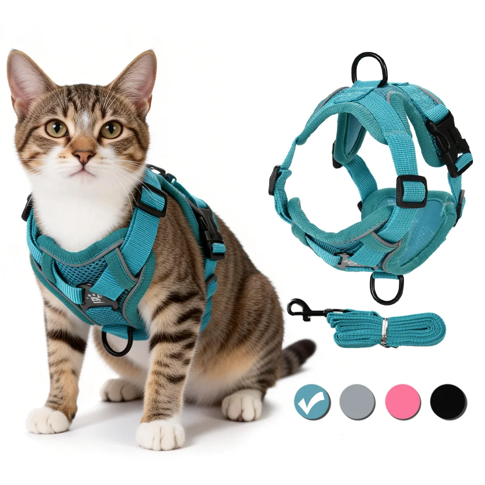 coleira peitoral ajustável para cães e gatos