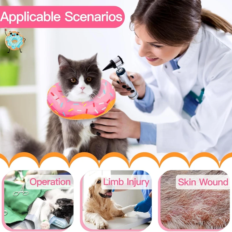 Coleira Elizabetana Gato Ajustável Tipo Donut Macio Leve - Imagem 3