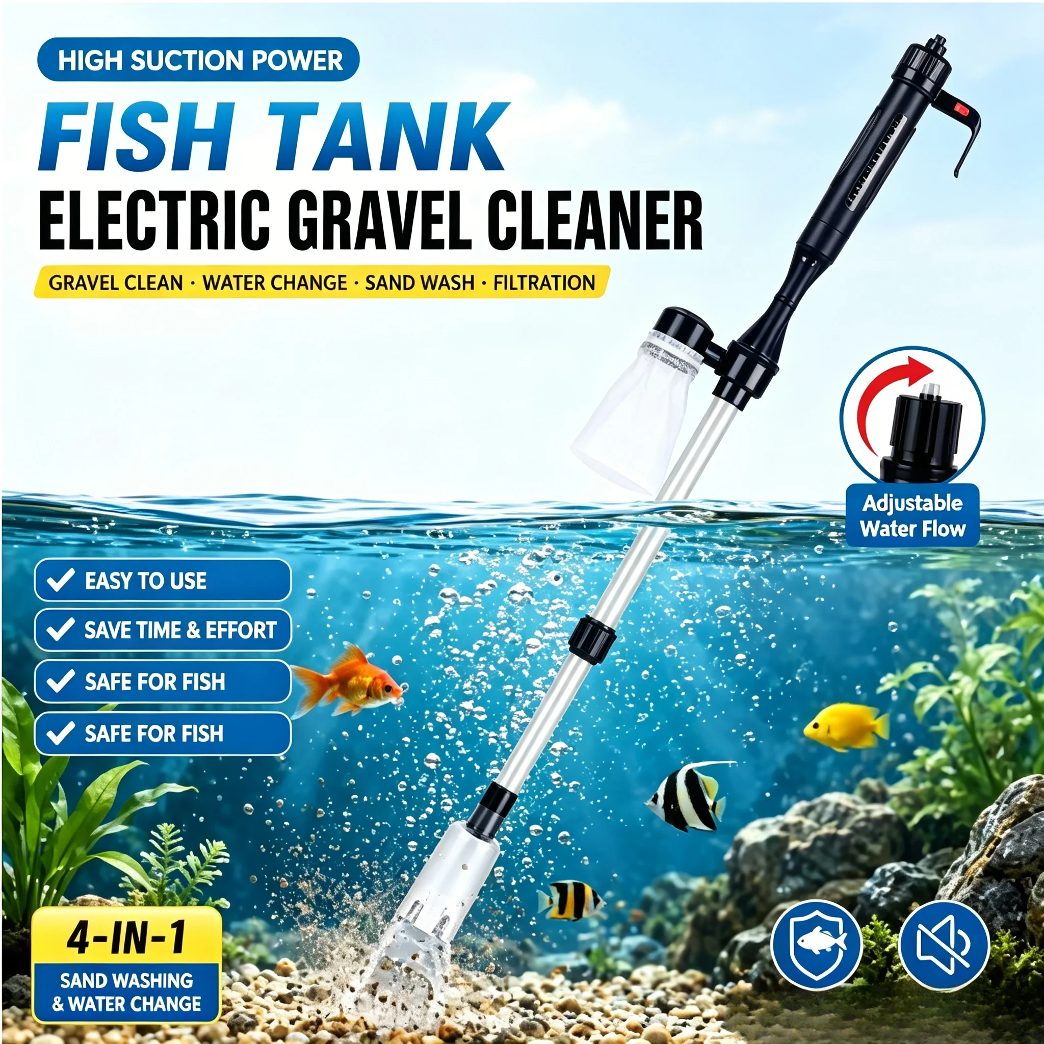 aspirador de aquário elétrico USB