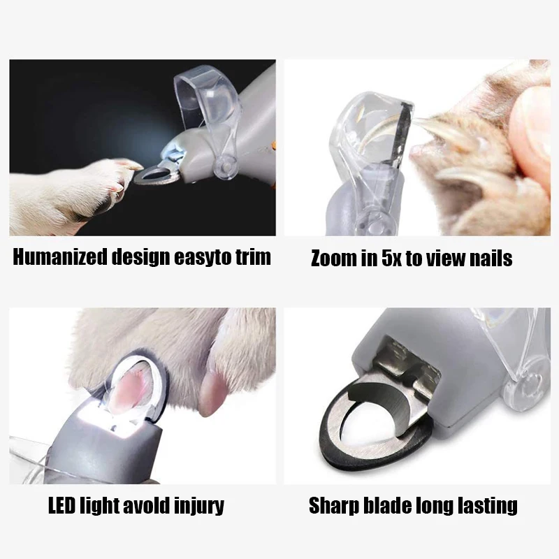 Cortador de Unhas Pet com LED para Cães e Gatos, Lente de Aumento - Imagem 6