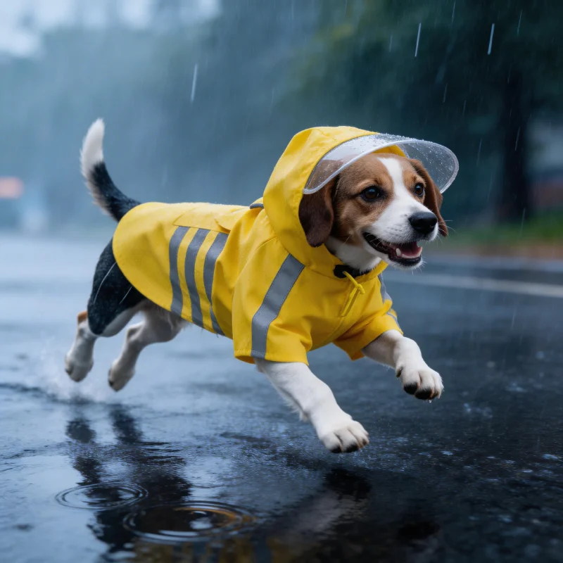 Capa de Chuva para Cães Pequenos Refletiva com Capuz - Imagem 2