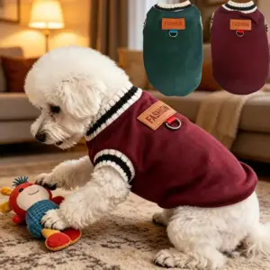 suéter de tricô para cães pequenos e médios