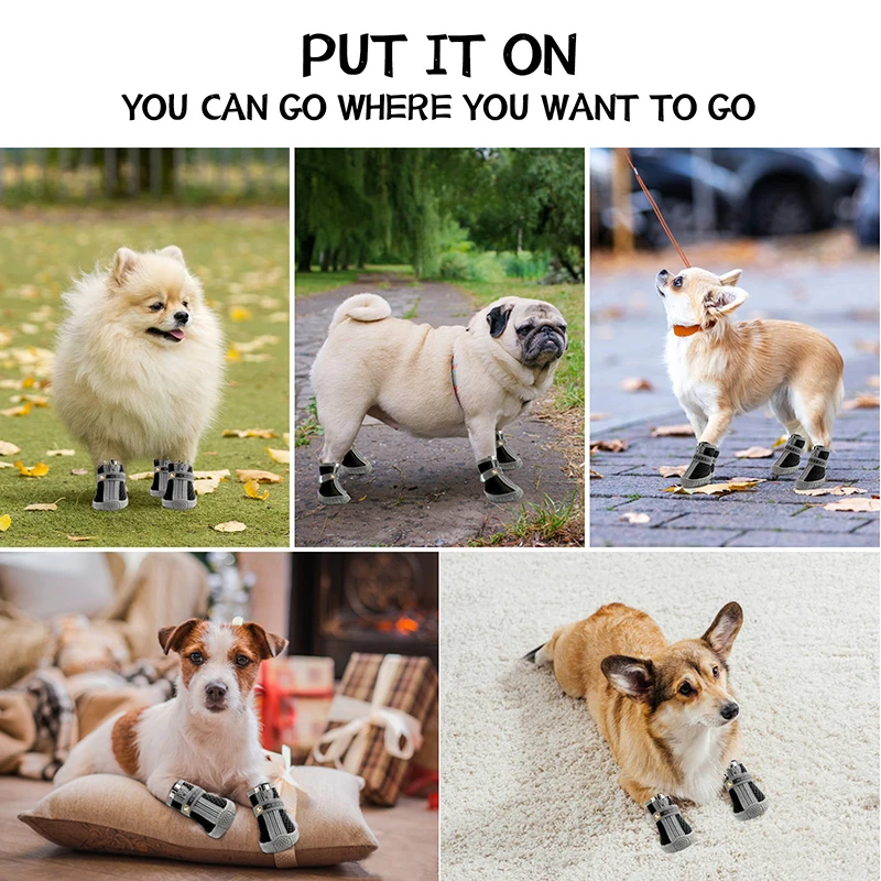 Sapatos para Cães Antiderrapantes de Pelúcia com Sola de Borracha - Imagem 3
