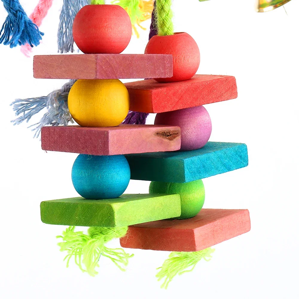 Brinquedo de Madeira para Pássaros com Blocos Multicoloridos para Escalar - Imagem 4