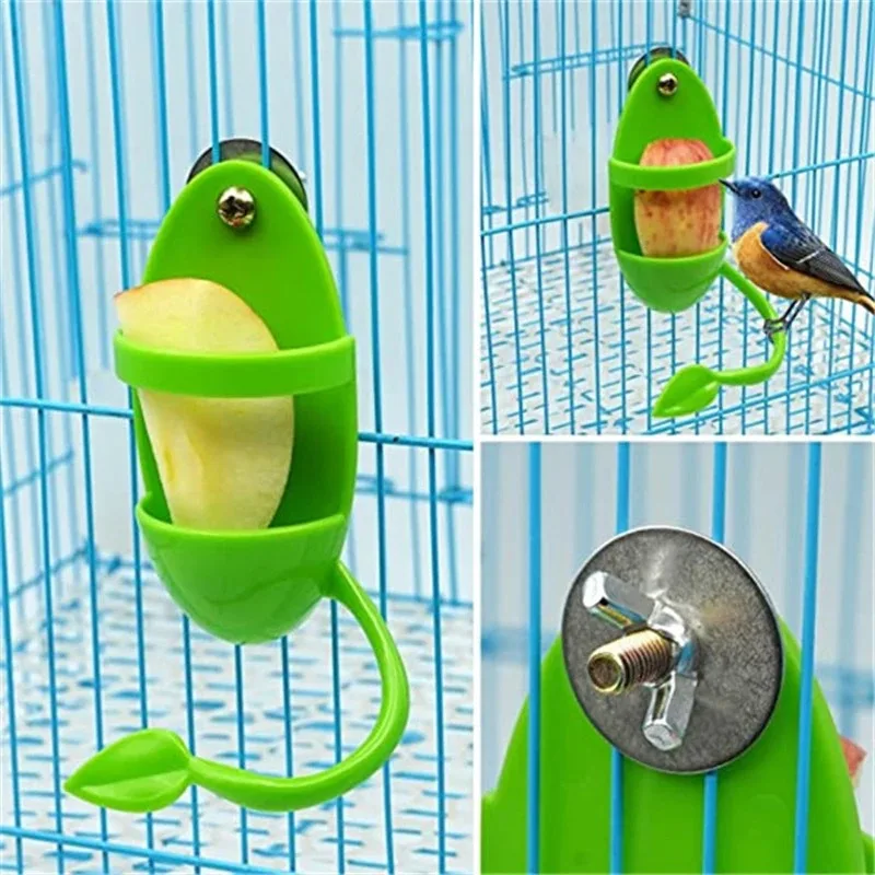 Comedouro para Pássaros de Plástico Verde com Encaixe na Gaiola - Imagem 2