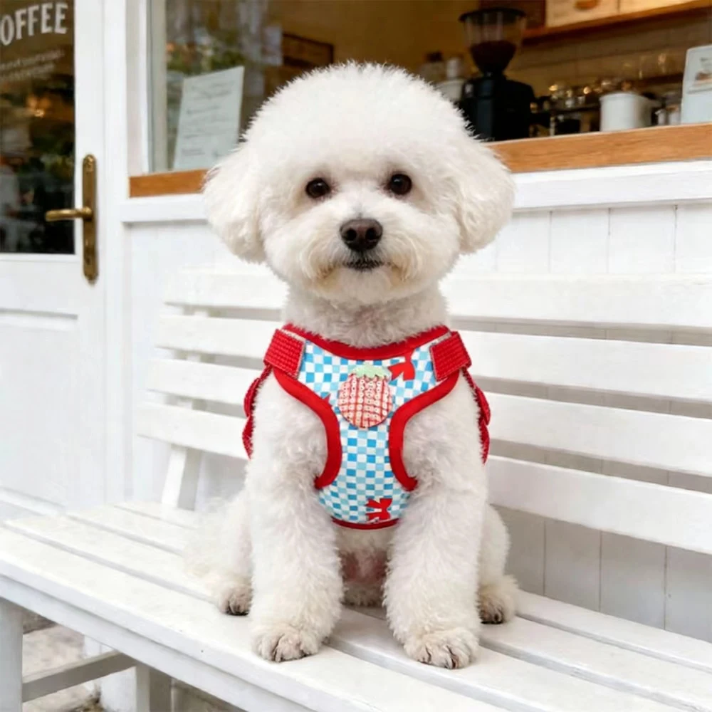 Colete para Cães com Guia Xadrez e Alça Peitoral Ajustável - Imagem 5