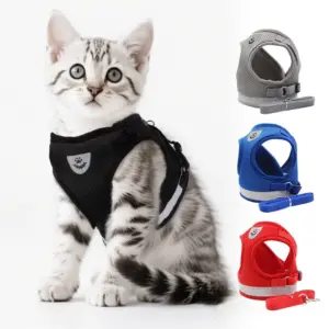 coleira peitoral ajustável para cães e gatos