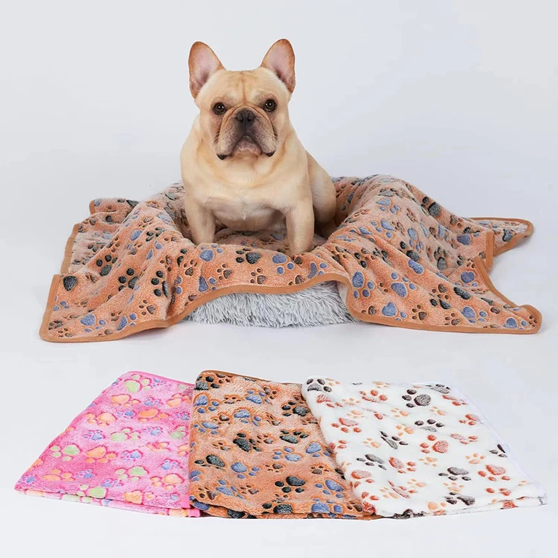 Manta de Flanela para Cães e Gatos com Estampa de Pata - Image 6