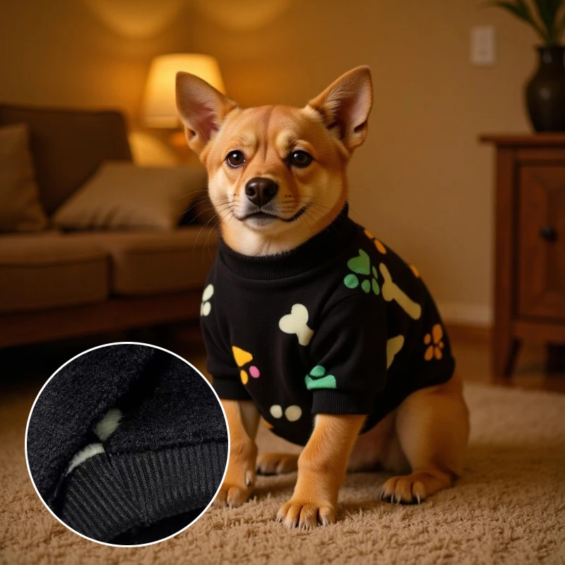 Suéter de Flanela para Cães e Gatos Estampa Osso - Imagem 2