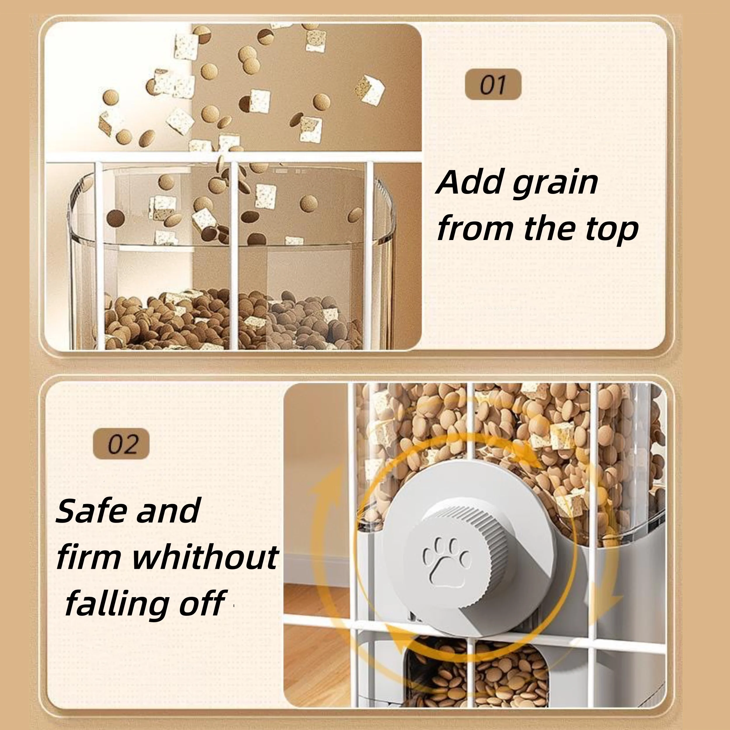 Alimentador Automático 1.2L para Cães, Gatos e Coelhos com Encaixe na Gaiola - Imagem 3