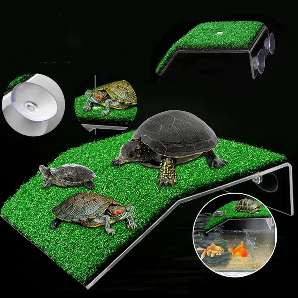 Plataforma de Basking para Tartarugas com Ventosas e Gramado Simulado - Imagem 3