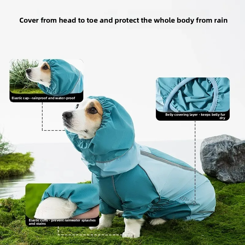 Capa de Chuva para Cães Pequenos e Médios Color Block Cobertura Total - Imagem 4