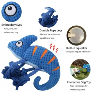 brinquedo de pelúcia para cães camaleão