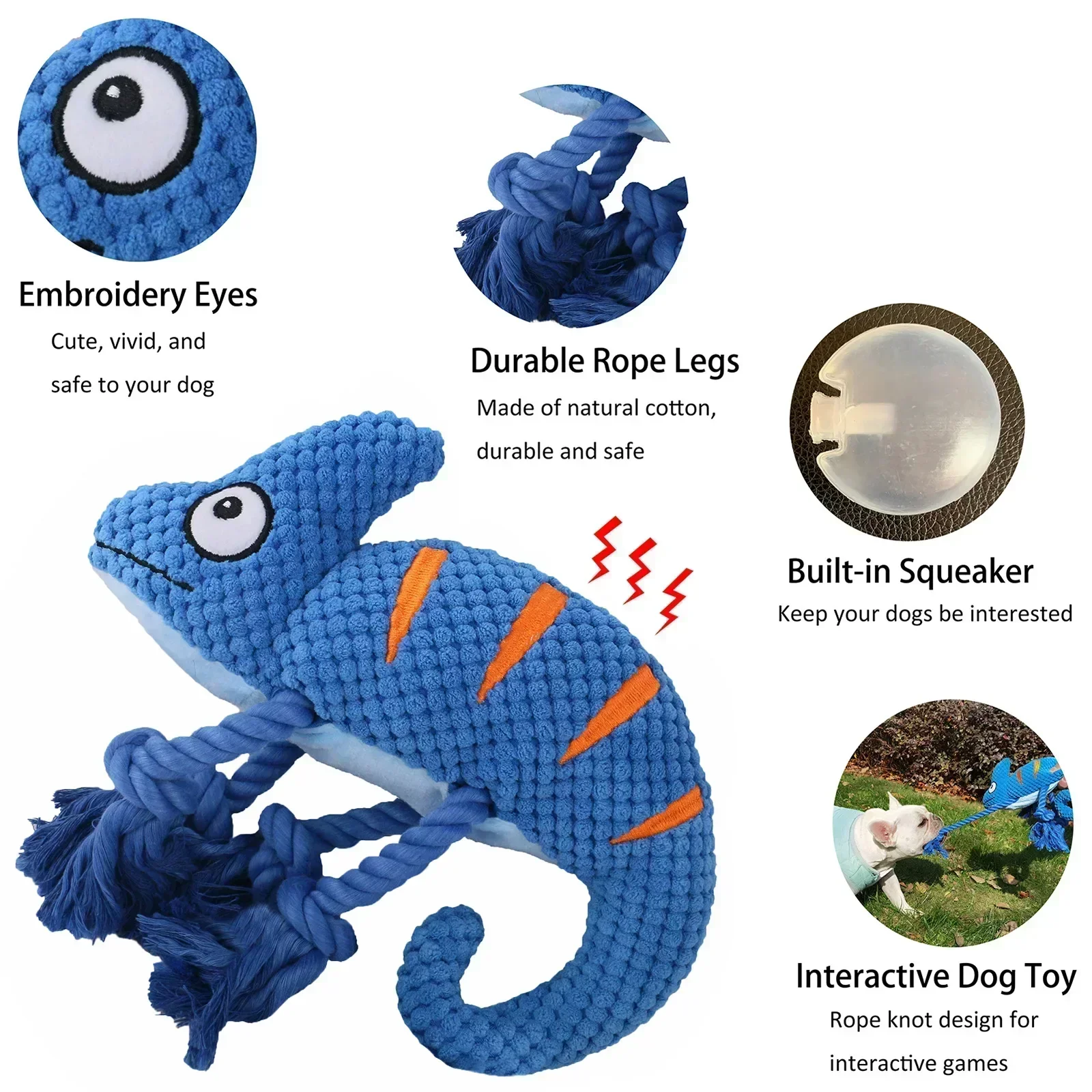 brinquedo de pelúcia para cães camaleão