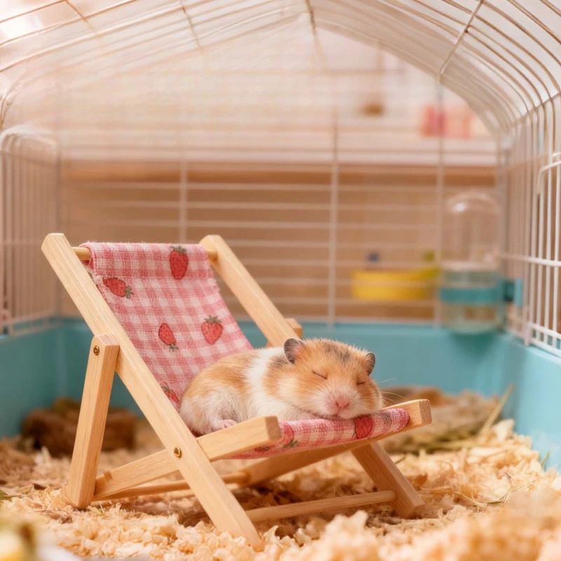 Cadeira de Praia para Hamster Dobrável para Descanso e Jogo - Image 4