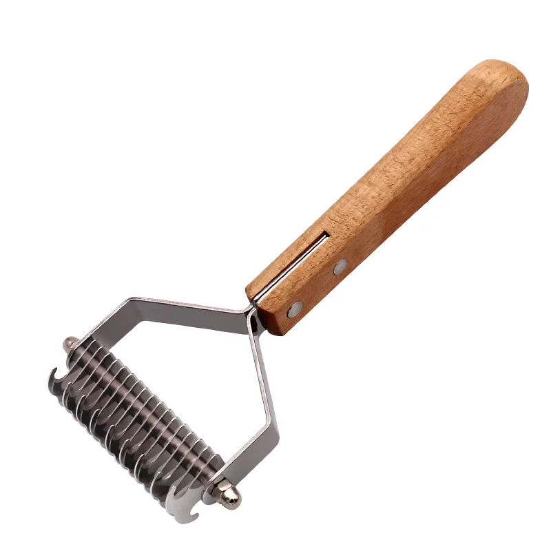 Pente para Cães e Gatos de Metal e Madeira para Pelo Longo e Curto - Imagem 4