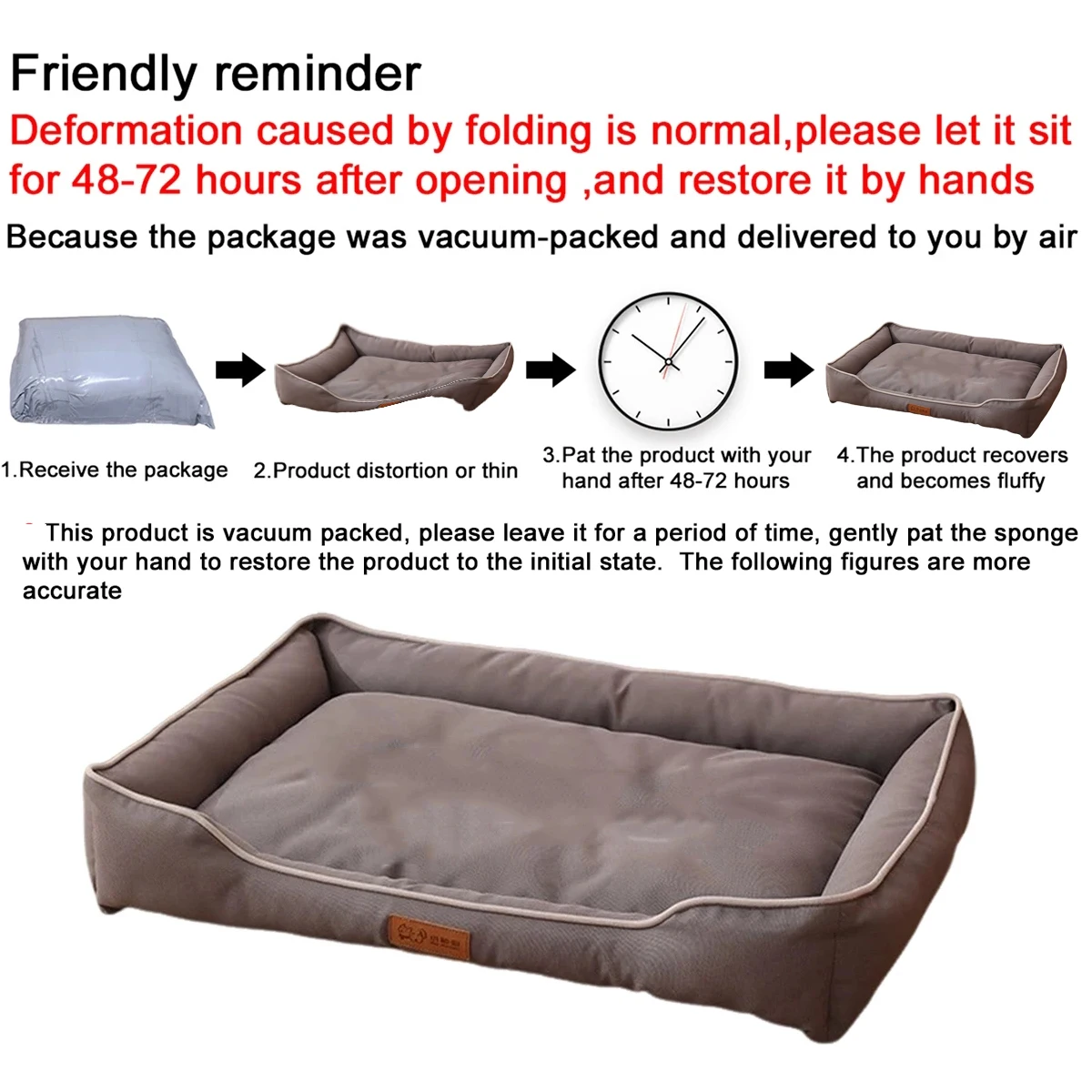 Cama Sofá para Cães e Gatos Quadrada com Capa Impermeável Removível - Imagem 5